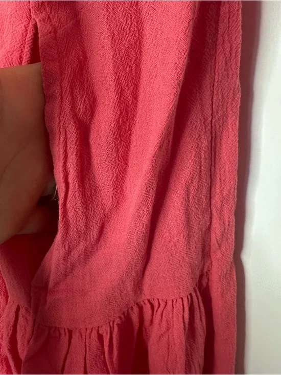 Free People Endless Summer On The Move Midi Dress small Wrap Pink Hibiscus coral - Picture 11 of 11